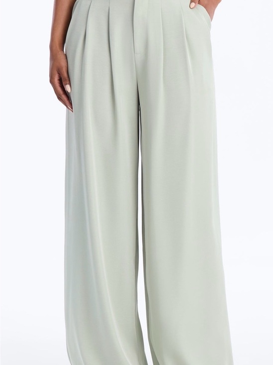 Fashion Nova Pants - Fashion Nova Wide-Leg Pleated Trousers in Sage Green